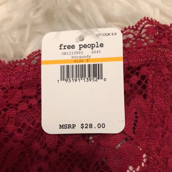 Free people Lacey looks burgundy bandeau NWT  S - Picture 4 of 8